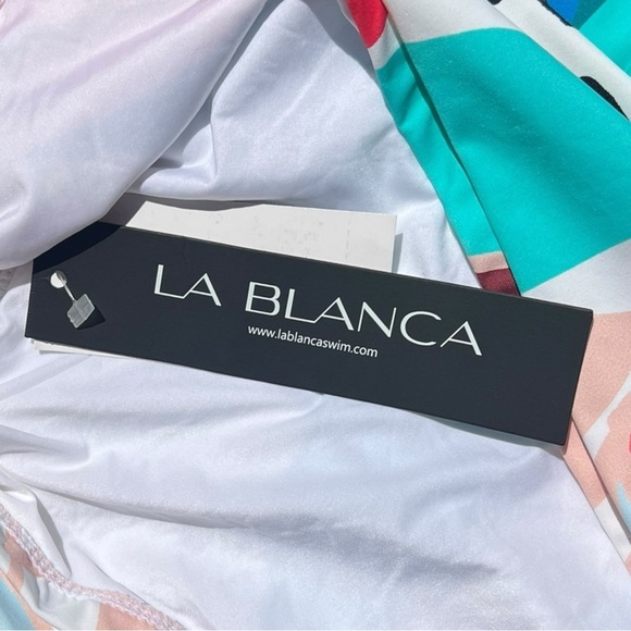 🌻NEW w.tags La Blanca Women's V-Neck Halter Tankini Top Size 12 | $98 Retail - Picture 10 of 11